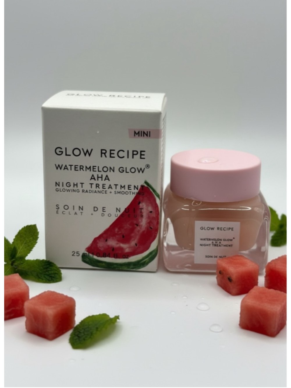Glow Recipe Watermelon Glow AHA Night Treatment Mini 25ml Exfoliating Mask New